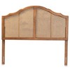 Iris Vintage Wood and Synthetic Rattan Arched Headboard Walnut - Baxton Studio - 2 of 4