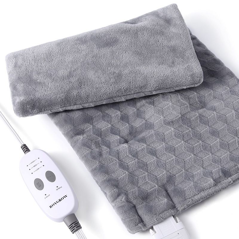 Weighted Heating Pad with Massager, Electric Heating Pad for Back Neck Shoulder Pain Relief with Massaging Vibration, 1 of 6