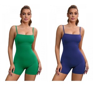 INSPIRE CHIC 2 Pcs Women's Square Neck Spaghetti Straps Backless Tummy Control Cami Body Shapers - 1 of 4