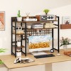 Tangkula Desk Shelf w/ Storage Grid, Multipurpose Countertop Hutch for up to 32" Computer Monitors - 2 of 4