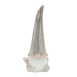 HomeRoots Set of Two Gray and Beige Terracotta Fairy Christmas Standing Gnome Tabletop Sculpture - 1 of 4