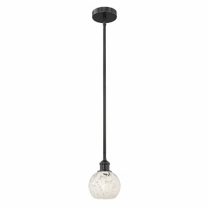 White Mouchette - 1 Light Stem Hung Mini Pendant In Modern Style-7.5 Inches Tall and 6 Inches Wide - 1 of 1