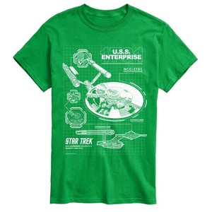 Men's - Star Trek - Enterprise Diagram Short Sleeve Graphic T-Shirt - 1 of 4