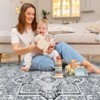 2 x 6 ft Polyester Green Rectangular Hallway Bathroom Entryway Kitchen Office Foldable Flower Printed  Washable Area Rug - 4 of 4