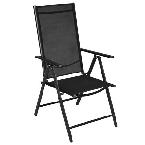 vidaXL Black Folding Patio Chair Set - Adjustable Reclining Back with Comfortable Textilene Seats Outdoors Garden Furniture - 1 of 4