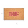 HomeRoots 17" X 29" Brown And Pink Christmas Outdoor Coir Door Mat - 3 of 4