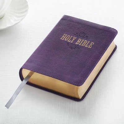 KJV Compact Large Print Lux-Leather Purple - (Leather Bound)