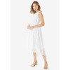 Roaman's Women's Plus Size V-Neck High-Low Eyelet Dress - 4 of 4