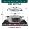 MAGNAWARE 12.6 Qt Cast Aluminum Oval Dutch Oven with Lid – Serves 16+, Roasts, Stews & Cajun Cooking - 3 of 4