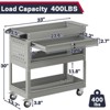 Huxxion 3-Tier Rolling Tool Cart on Wheels, Heavy Duty Mechanic Tool Cart with Drawers, Utility Cart for Workshop Garage Warehouse(Gray) - 2 of 4