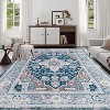 KTMBDW Area Rugs Washable Non-Slip, Floral Vintage Distress Print Pattern for Living Room Bedroom Dining Room - 3 of 4