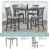 5-Piece Dining Set with Wooden Square Table and 4 Chairs - 4 of 4