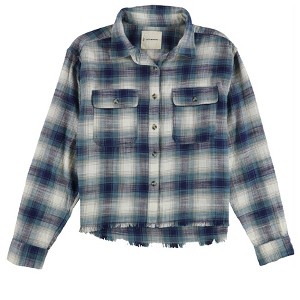 Lucky Brand Womens Cotton Plaid Fringe Button Up Shirt - 1 of 2
