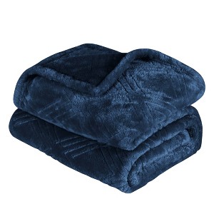Diamond Flannel Embossed Fleece Blanket by Blue Nile Mills - 1 of 4
