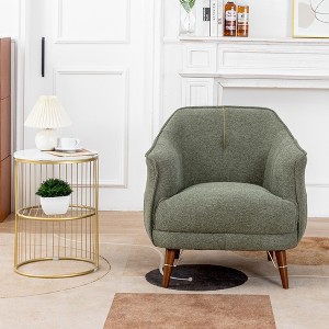 DYHOME Mid-Century Modern Accent Chair, Tufted Upholstered Armchair for Living Room, Bedroom - 1 of 4