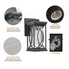 SEVOBAL Outdoor Wall Lights Weather-Resistant Exterior Fixture with Crackled Glass for Porch Patio Entryway , Brown , 17.32"*7.28"*13.19" - 4 of 4