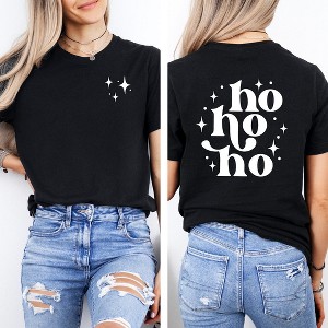 Simply Sage Market Women's Whimsical Ho Ho Ho Front and Back Short Sleeve Graphic Tee - 1 of 4