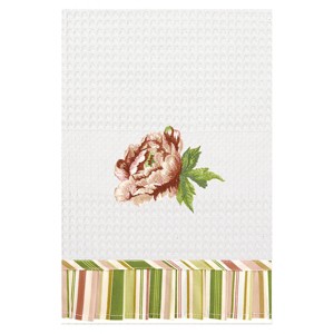 C&F Home Pink Brianna Waffle Weave Cotton Kitchen Towel - 1 of 2
