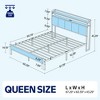 Greenstell  Bed Frame with Upholstered Storage Headboard  and Charging Station & LED Lights - 3 of 4