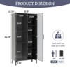 Display Storage Cabinet with LED Lights, Display Case with Glass Doors and Adjustable Shelves, Black - 2 of 4