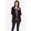 JENNIE LIU Women's 100% Pure Cashmere 4-ply Cable-knit Drape-front Open Cardigan Sweater - 3 of 4