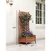 Raised Garden Bed on Wheels with Trellis, Large Outdoor Wood Planter Box for Climbing Plants, Vertical Planter with Drainage - 2 of 4