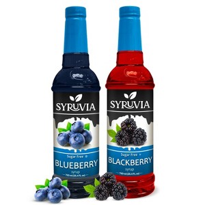 Syruvia Sugar Free Coffee Flavors Variety Pack: Blueberry & Blackberry 25.4 fl oz Syrup - 1 of 4