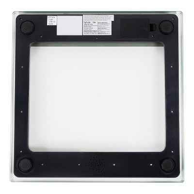 Black and Gray Digital Talking Bathroom Scale with Stainless Steel Accents
