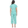 Casual Nights Women's Rayon Printed Short Sleeve Capri Pajama Set - 3 of 4