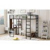 Streamdale Twin Metal Loft Bed with 2 Shelves and one Desk, BLACK - 3 of 4