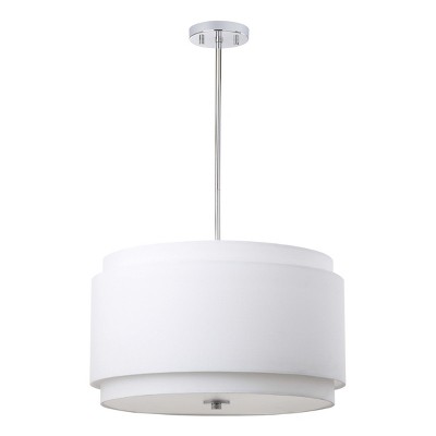 12" Piran 3 Light Adjustable Pendant White - Safavieh