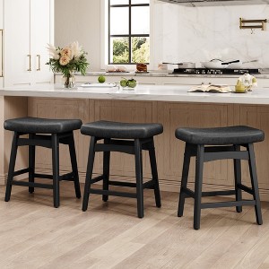 Captiva Designs 24 inch Height Bar Stool with Padded Seat & Solid Wood Frame & Footrest - 1 of 4