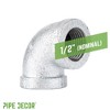 Pipe Decor 1/2 in. Galvanized Iron 90 Degree Elbow - 3 of 4