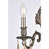 Elegant Lighting Monarch 2 light Pewter Wall Sconce Golden Teak (Smoky) Royal Cut Crystal - 4 of 4