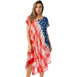 21873-2X Riviera Sun American Flag Dress / USA Summer Dresses (True Colors Tie Dye, 2X) - 1 of 3