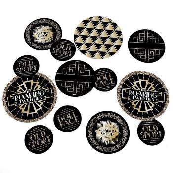 Big Dot of Happiness Roaring 20's - 1920s Art Deco Jazz Party Giant Circle Confetti - Large Confetti 27 Count