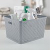 Sterilite 14"Lx8"H Rectangular Weave Pattern Tall Basket w/Handles for Bathroom, Laundry Room, Pantry, & Closet Storage Organization, Cement (18 Pack) - image 4 of 4