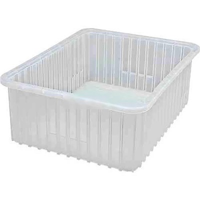 Quantum Storage Systems Dividable Grid Container, 22-1/2"L X 17-1/2"W X 8"H, Clear, Made In Usa