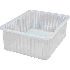 Quantum Storage Systems Dividable Grid Container, 22-1/2"L X 17-1/2"W X 8"H, Clear, Made In Usa - 1 of 2