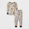 Toddler Boys' 4pc Mickey Mouse & Friends Cotton Long Sleeve Halloween Pajama Set - Orange/Gray/Black - 2 of 4