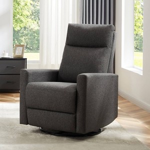 JIONJOY Manual Recliner Chair with Swivel & Glide - 3-Position Rocking Recliner, Easy Assembly Living Room Armchair with Storage Pocket - 1 of 4