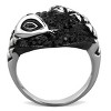 Slickblue Women’s Heart-Shaped Two-Tone IP Black Stainless Steel Ring with Jet Crystals and Snake Accent, Sizes 5-9 - 2 of 4