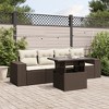 vidaXL 5 Piece Patio Sofa Set with Cushions Brown and Cream Poly Rattan - without storage - 2 of 4