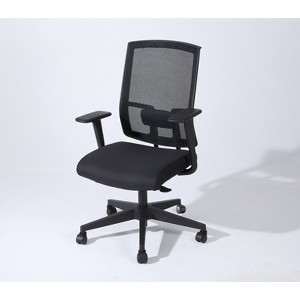 APRILSOUL 39.17"Complus Polyester Seat Pro Ergonomic High Back Office Task in Black Color With Arms - 1 of 4