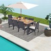 Costway 9 Pieces  Patio Rattan Dining Set with Acacia Wood Table, 1.9" Umbrella Hole - 4 of 4