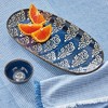 TAG Cottage Blue Reactive Glazes Stoneware Block Platter Dishwasher Safe 12.5L x 6.1W x 1.29H inches - 2 of 3