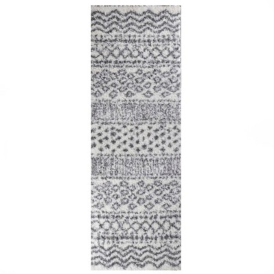 Stripe Geometric Shag Polypropylene Indoor Area Rug or Runner by Blue Nile Mills