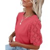 BLUEMING Sweater Tops for Women Short Sleeve Crew Neck Summer Knit Shirt Eyelet Knit Elbow Sleeve Tops - 2 of 3