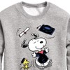 Boys' - Peanuts - Snoopy & Woodstock Graduate Celebration Graphic Long Sleeve Fleece Sweatshirt - 2 of 4