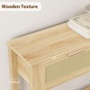Rattan Entryway Table, Boho Console Table with Drawers, 2 Tier Sofa Table with Storage, Wooden Console Table - 4 of 4